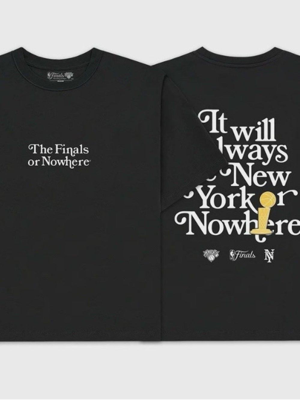 New York or Nowhere Knicks 2026 The Finals or Nowhere Black Short Sleeve Tee